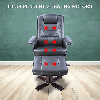 PU Leather Massage Chair Recliner Ottoman Lounge Remote - Cosy Abode