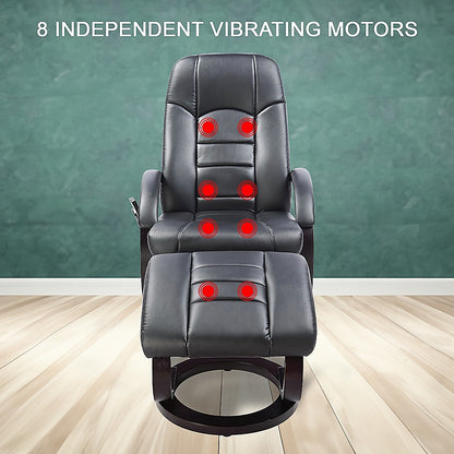 PU Leather Massage Chair Recliner Ottoman Lounge Remote - Cosy Abode