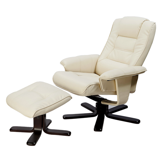 PU Leather Massage Chair Recliner Ottoman Lounge Remote - Cosy Abode