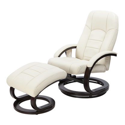 PU Leather Deluxe Massage Chair Recliner Ottoman Lounge Remote - Cosy Abode