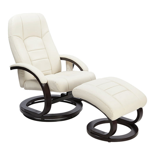 PU Leather Deluxe Massage Chair Recliner Ottoman Lounge Remote - Cosy Abode