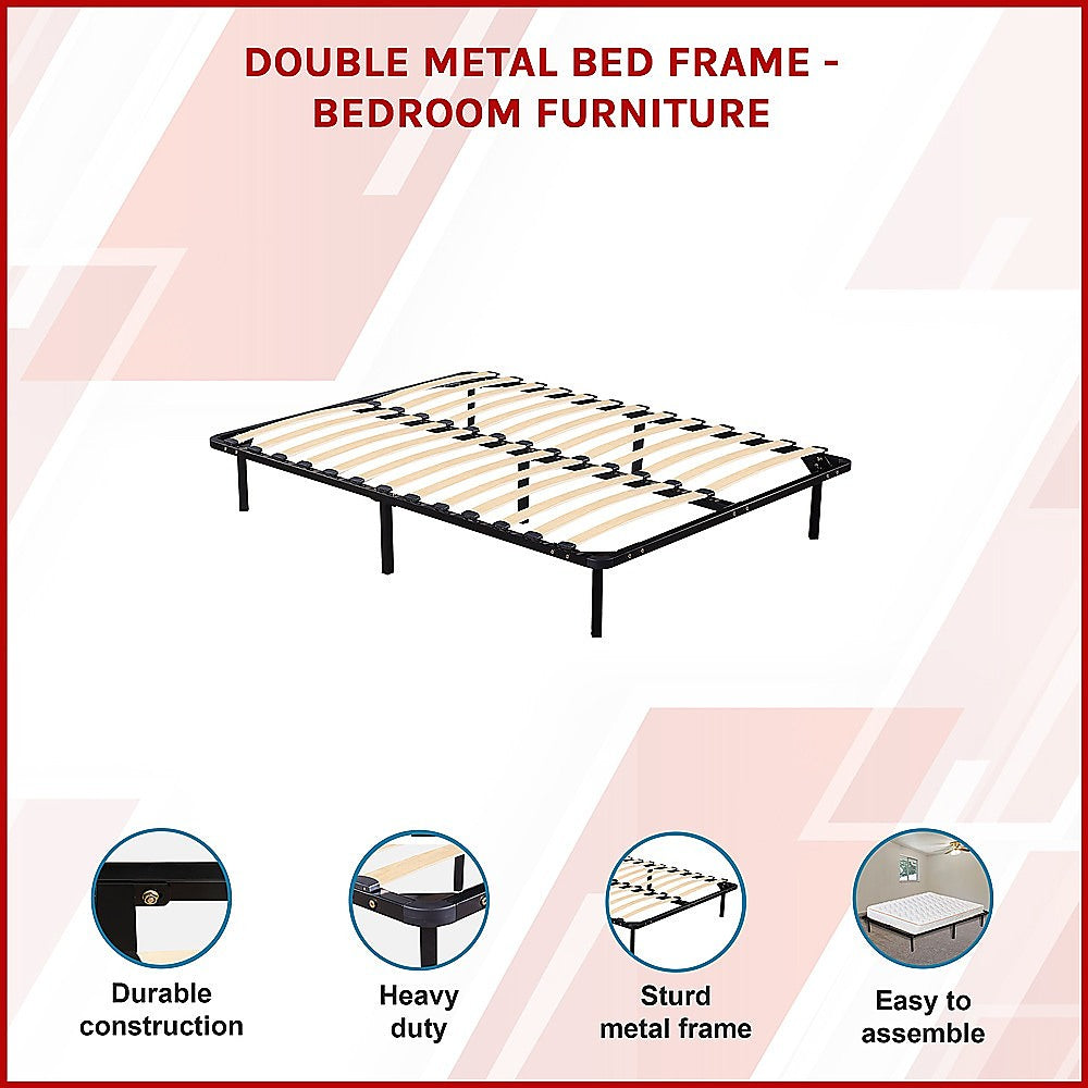 Double Metal Bed Frame - Bedroom Furniture - Cosy Abode