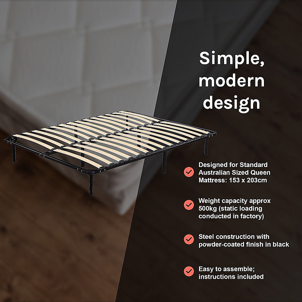 Queen Metal Bed Frame - Bedroom Furniture - Cosy Abode
