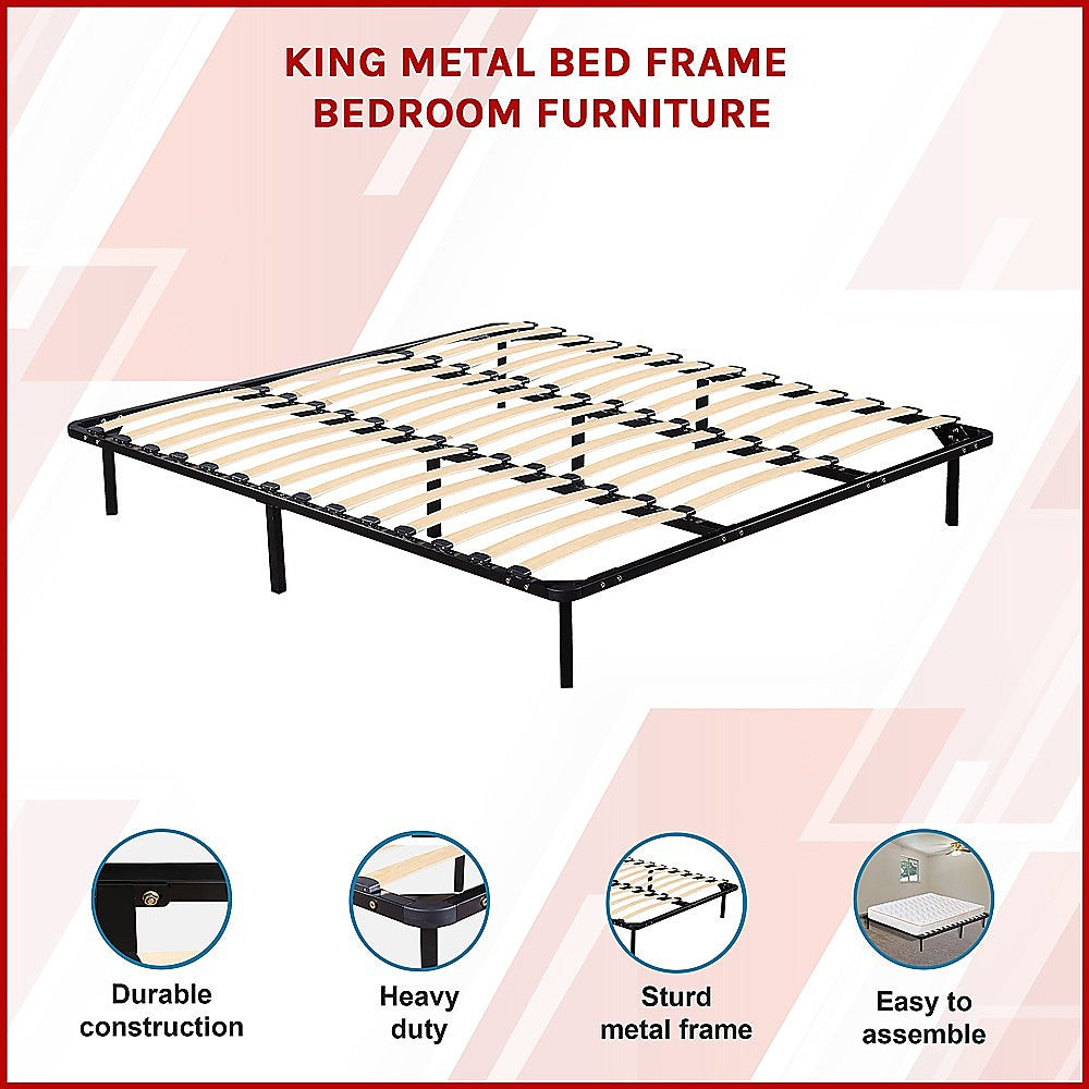 King Metal Bed Frame - Bedroom Furniture - Cosy Abode