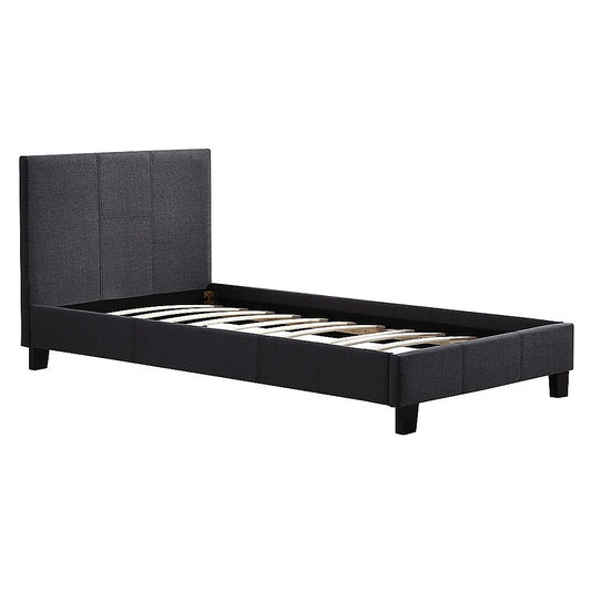 Single Linen Fabric Bed Frame Grey - Cosy Abode