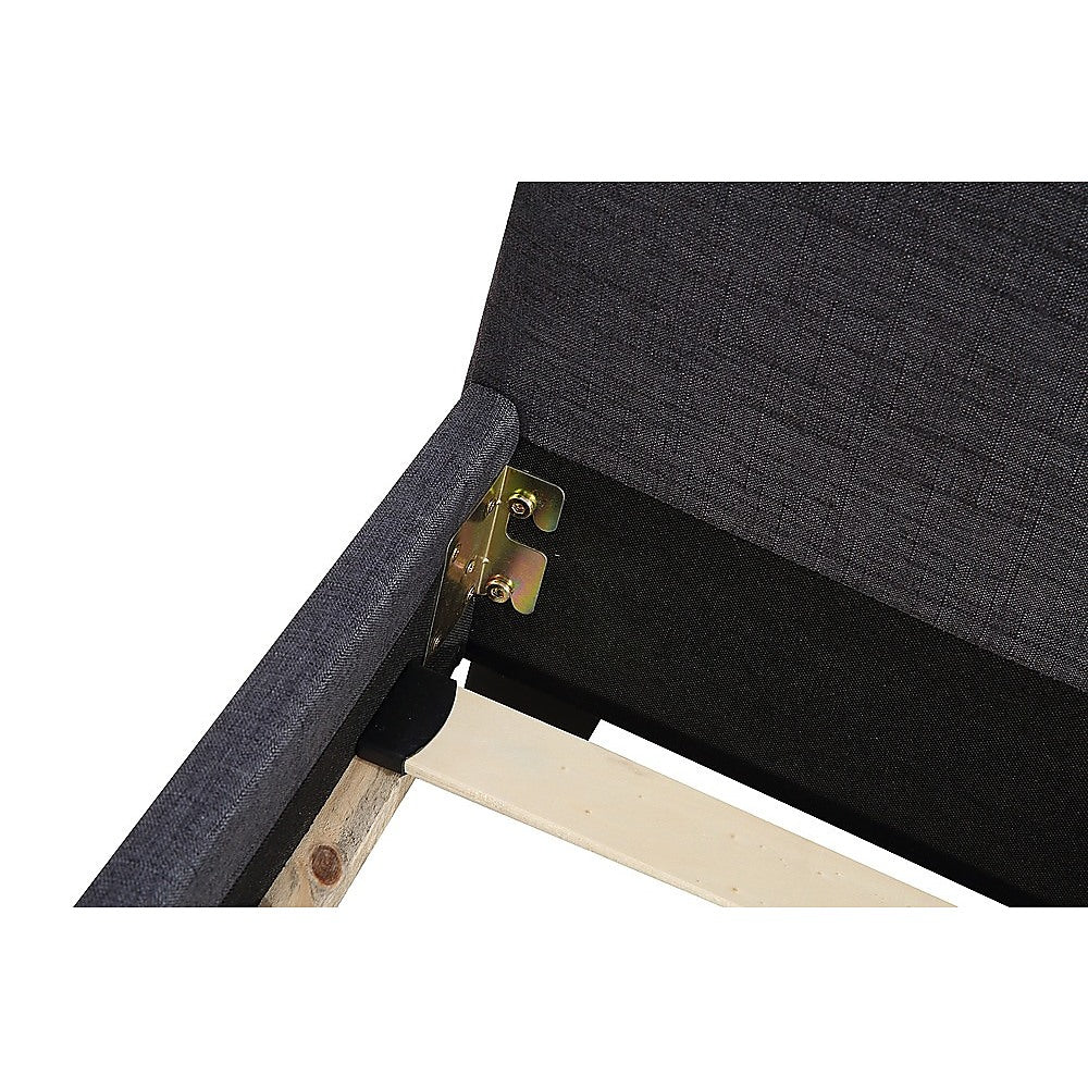 King Linen Fabric Bed Frame Grey - Cosy Abode