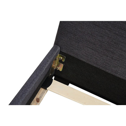 King Linen Fabric Bed Frame Grey - Cosy Abode