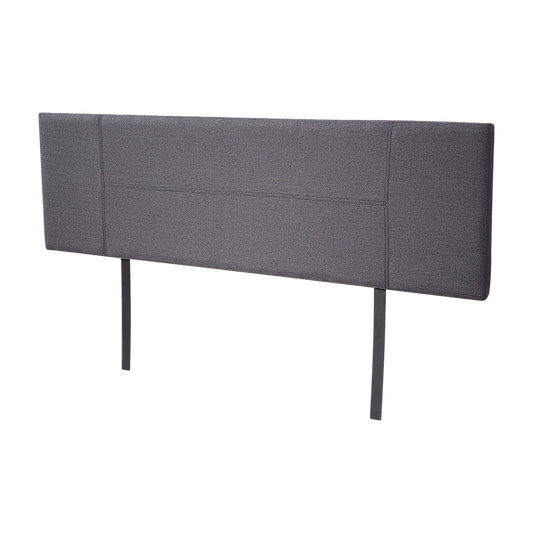 Linen Fabric King Bed Headboard Bedhead - Grey - Cosy Abode
