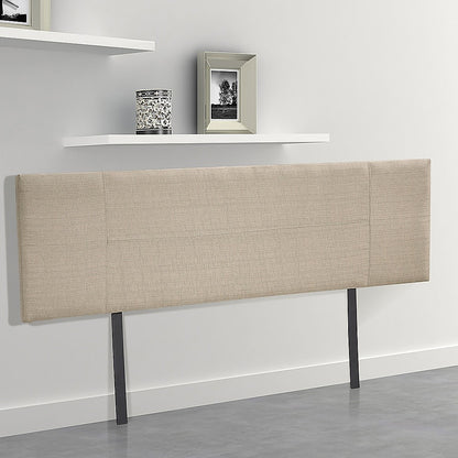 Linen Fabric King Bed Headboard Bedhead - Beige - Cosy Abode