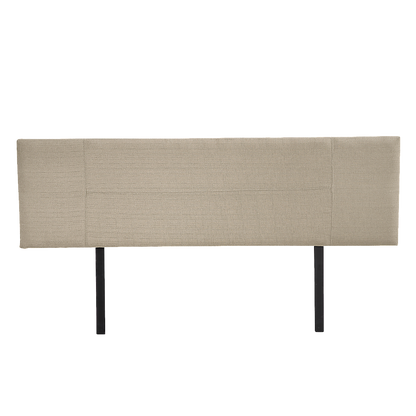 Linen Fabric King Bed Headboard Bedhead - Beige - Cosy Abode