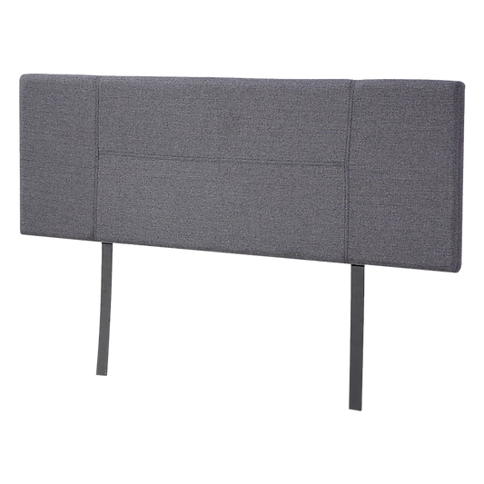Linen Fabric Queen Bed Headboard Bedhead - Grey - Cosy Abode