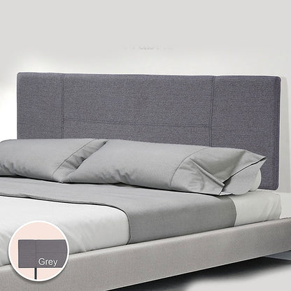 Linen Fabric Queen Bed Headboard Bedhead - Grey - Cosy Abode