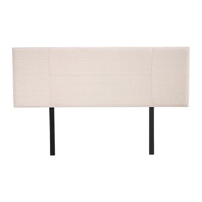 Linen Fabric Queen Bed Headboard Bedhead - Beige - Cosy Abode