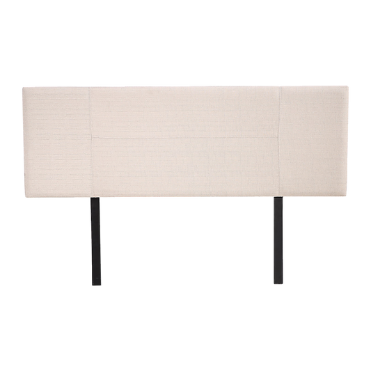 Linen Fabric Queen Bed Headboard Bedhead - Beige - Cosy Abode