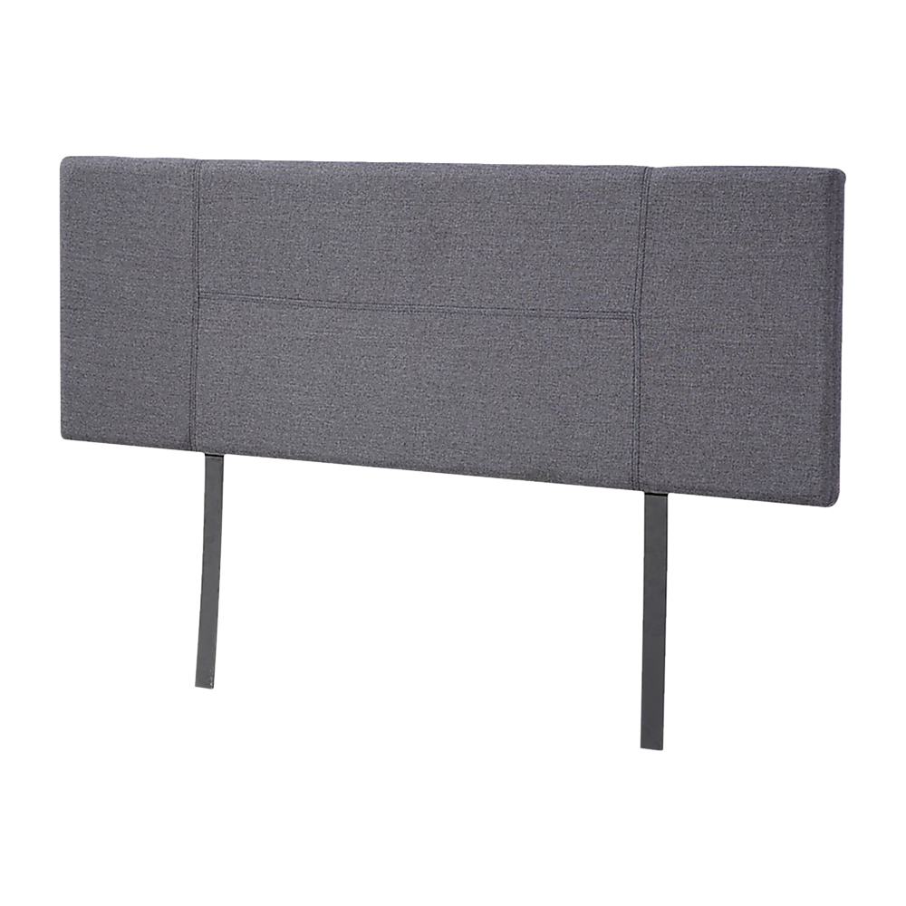 Linen Fabric Double Bed Headboard Bedhead - Grey - Cosy Abode