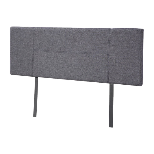 Linen Fabric Double Bed Headboard Bedhead - Grey - Cosy Abode