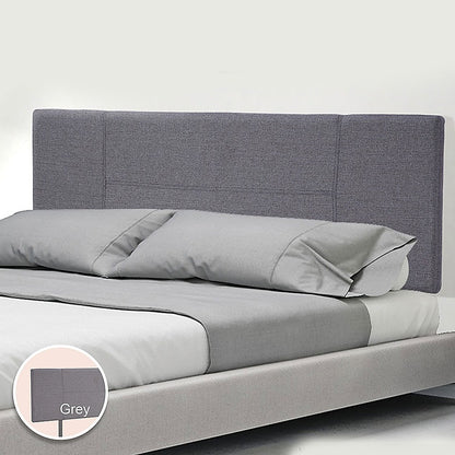 Linen Fabric Double Bed Headboard Bedhead - Grey - Cosy Abode