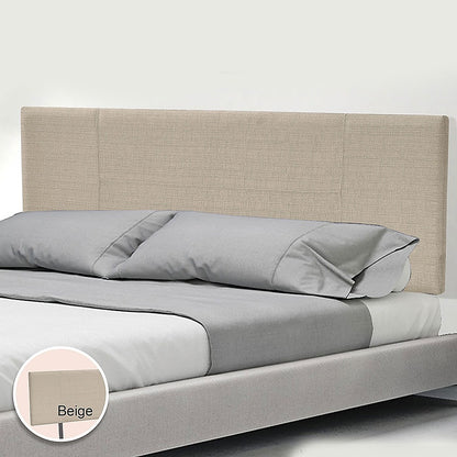 Linen Fabric Double Bed Headboard Bedhead - Beige - Cosy Abode