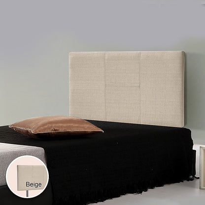 Linen Fabric Single Bed Headboard Bedhead - Beige - Cosy Abode