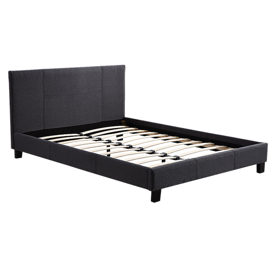 Queen Linen Fabric Bed Frame Grey - Cosy Abode