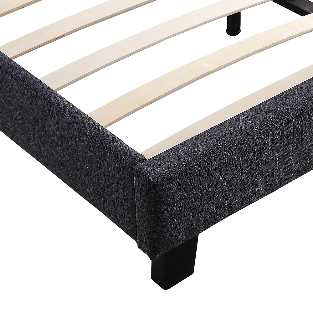 Queen Linen Fabric Bed Frame Grey - Cosy Abode