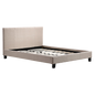 Double Linen Fabric Bed Frame Beige - Cosy Abode