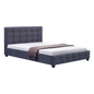 Linen Fabric Double Deluxe Bed Frame Grey - Cosy Abode