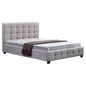 Linen Fabric Queen Deluxe Bed Frame Beige - Cosy Abode