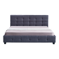 Linen Fabric King Deluxe Bed Frame Grey - Cosy Abode