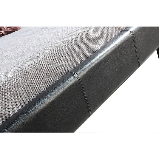 King Single PU Leather Bed Frame Black - Cosy Abode