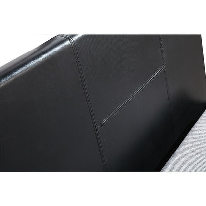 King Single PU Leather Bed Frame Black - Cosy Abode