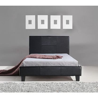King Single PU Leather Bed Frame Black - Cosy Abode