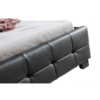King Single PU Leather Deluxe Bed Frame Black - Cosy Abode