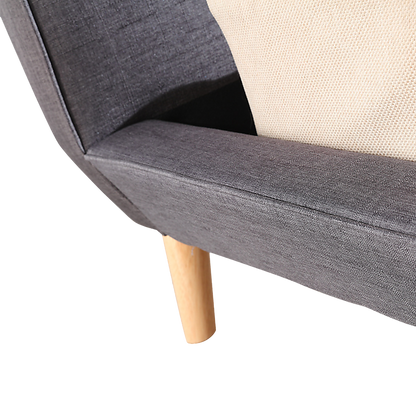 Queen Linen Fabric Deluxe Bed Frame Grey - Cosy Abode