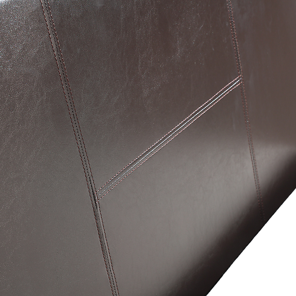 King Single PU Leather Bed Frame Brown - Cosy Abode