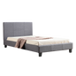 King Single Linen Fabric Bed Frame Grey - Cosy Abode