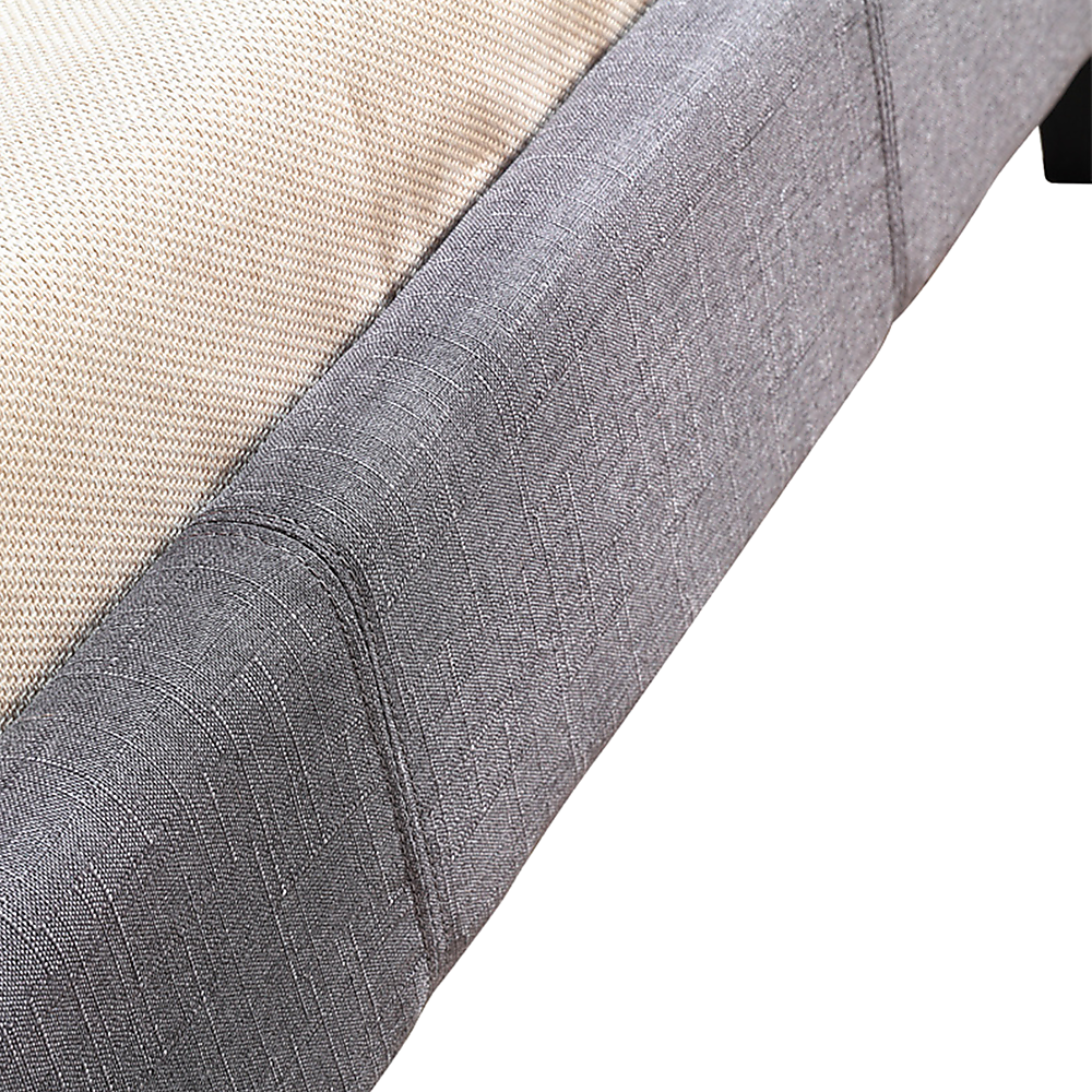 King Single Linen Fabric Bed Frame Grey - Cosy Abode
