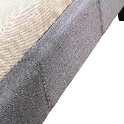 King Single Linen Fabric Bed Frame Grey - Cosy Abode