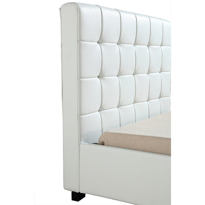 King Single PU Leather Deluxe Bed Frame White - Cosy Abode
