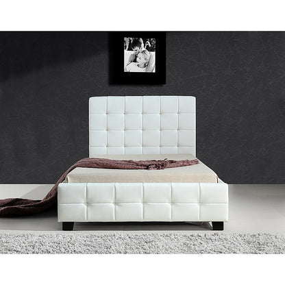 King Single PU Leather Deluxe Bed Frame White - Cosy Abode