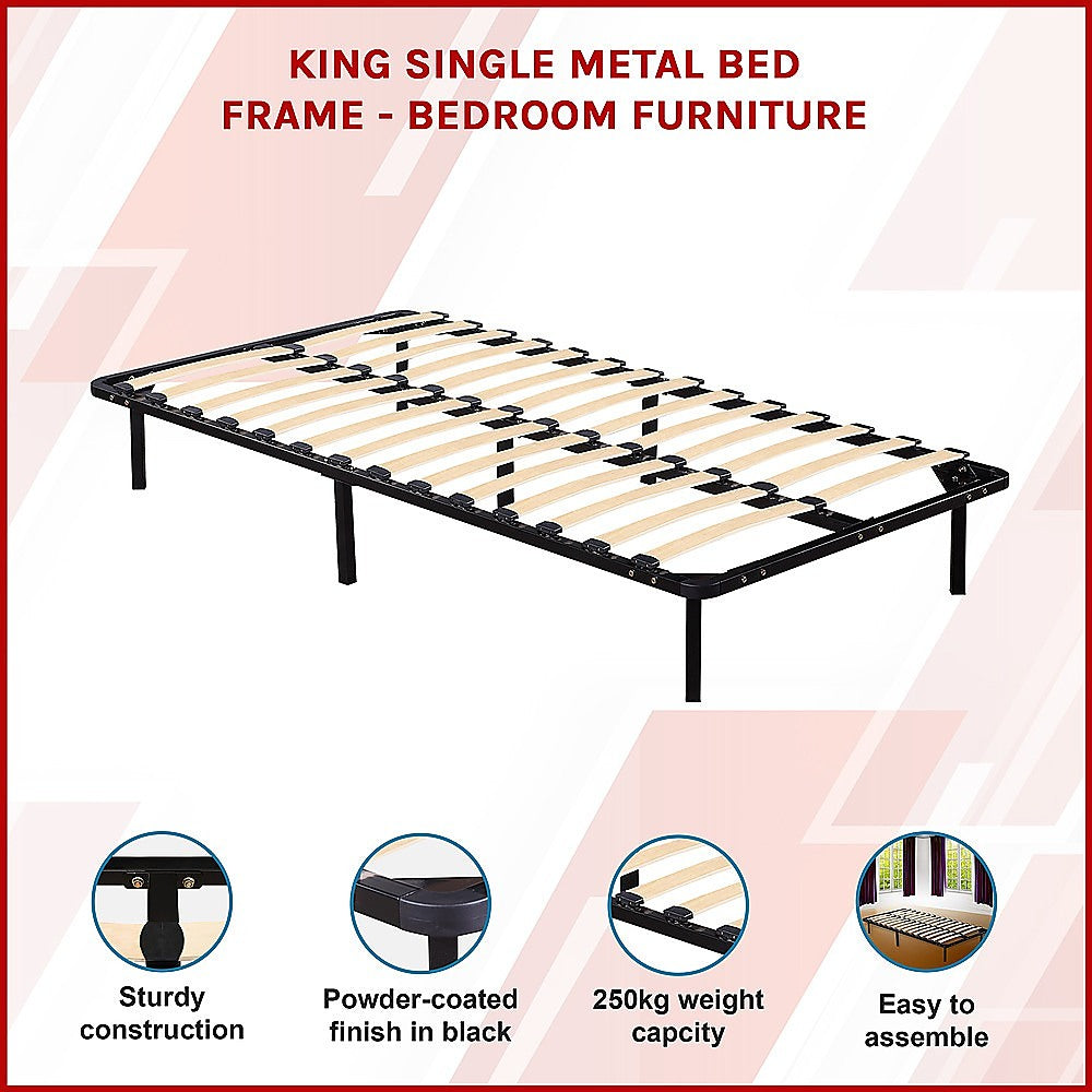 King Single Metal Bed Frame - Bedroom Furniture - Cosy Abode