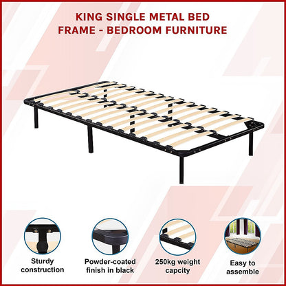 King Single Metal Bed Frame - Bedroom Furniture - Cosy Abode