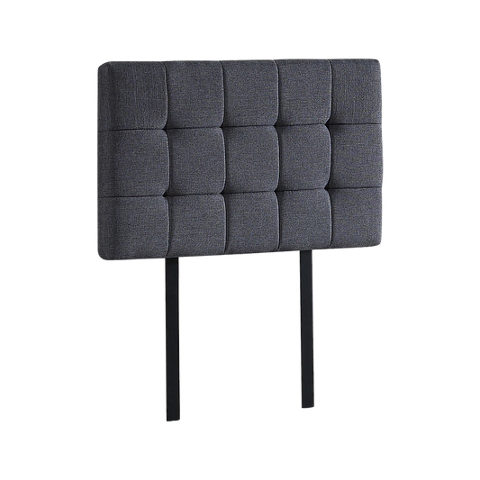 Linen Fabric Single Bed Deluxe Headboard Bedhead - Grey - Cosy Abode
