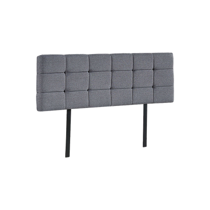 Linen Fabric Queen Bed Deluxe Headboard Bedhead - Grey - Cosy Abode