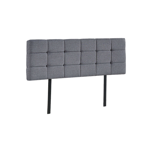 Linen Fabric Queen Bed Deluxe Headboard Bedhead - Grey - Cosy Abode