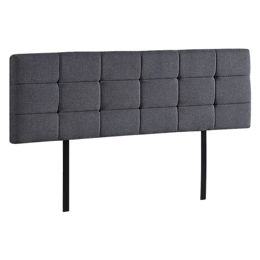 Linen Fabric King Bed Deluxe Headboard Bedhead - Grey - Cosy Abode