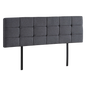 Linen Fabric King Bed Deluxe Headboard Bedhead - Grey - Cosy Abode