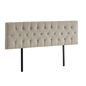 Linen Fabric King Bed Deluxe Headboard Bedhead - Beige - Cosy Abode