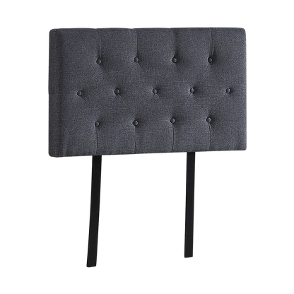 Linen Fabric Single Bed Deluxe Headboard Bedhead - Grey - Cosy Abode
