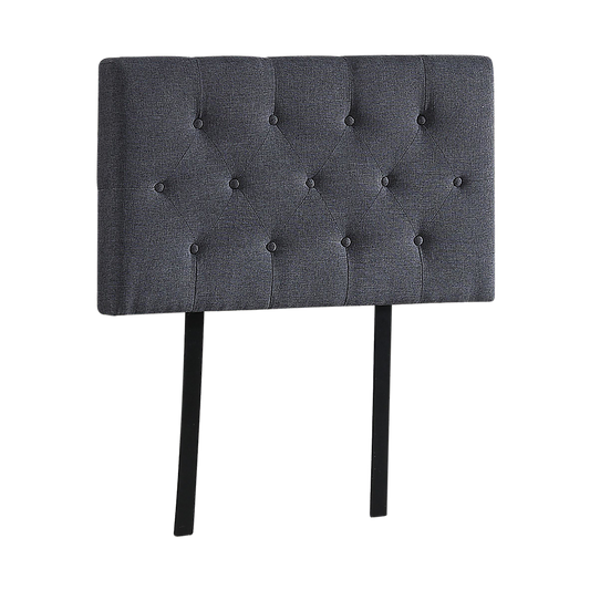 Linen Fabric Single Bed Deluxe Headboard Bedhead - Grey - Cosy Abode